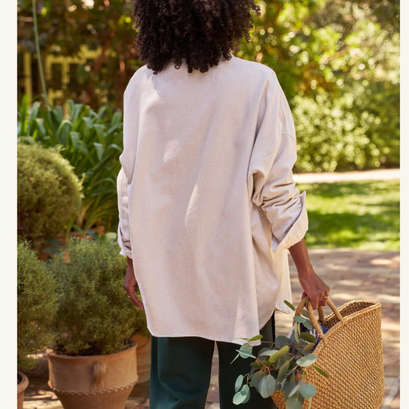 Frank & Eileen McLoghlin Utility Jacket In Natural Size XS Small Italian Brushed - Picture 7 of 11